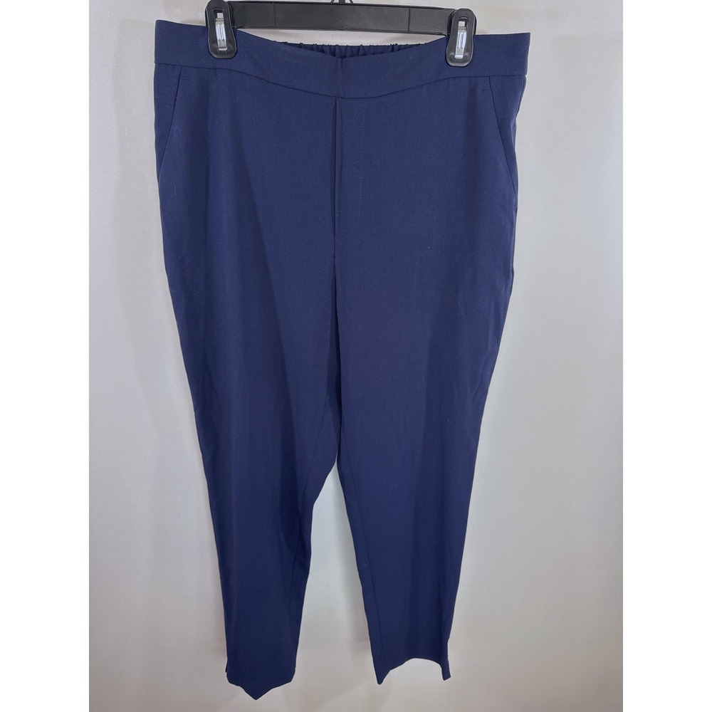 Banana Republic Navy Blue Tapered Ankle Pants Elastic Back Women's Size 12